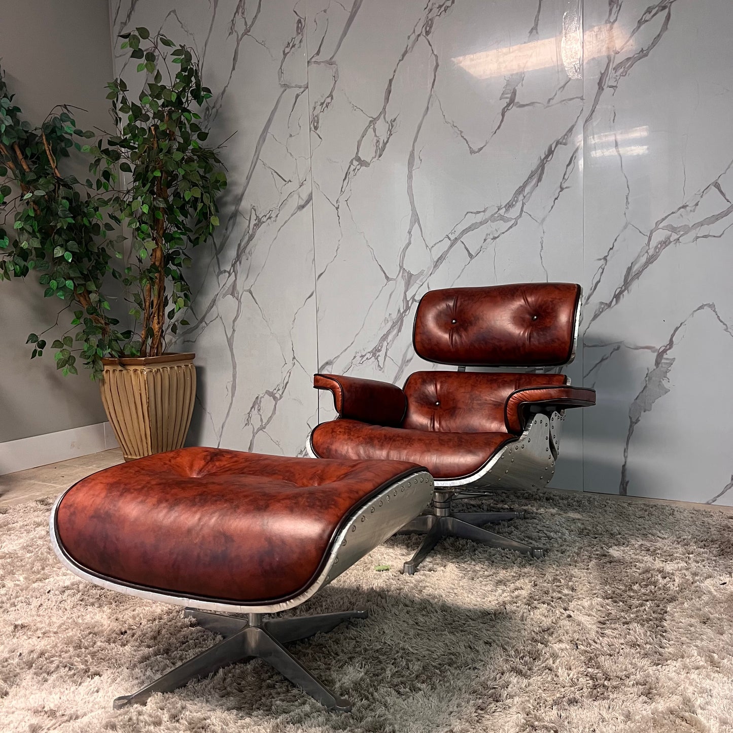 Eames chair and ottoman aviator