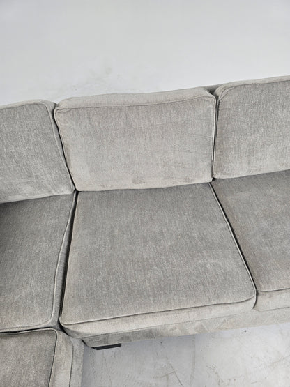 Stylus custom made sectional. Beige L shaped sofa couch.