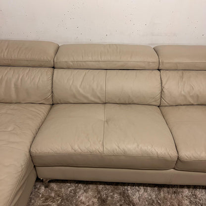 Moe's leather sectional. L Shaped sofa couch.