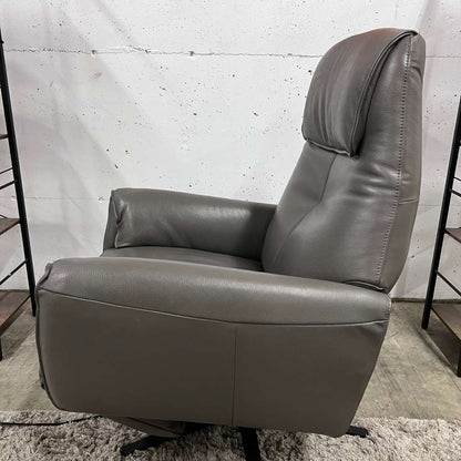 Power leather reclining chair. Real leather armchair.
