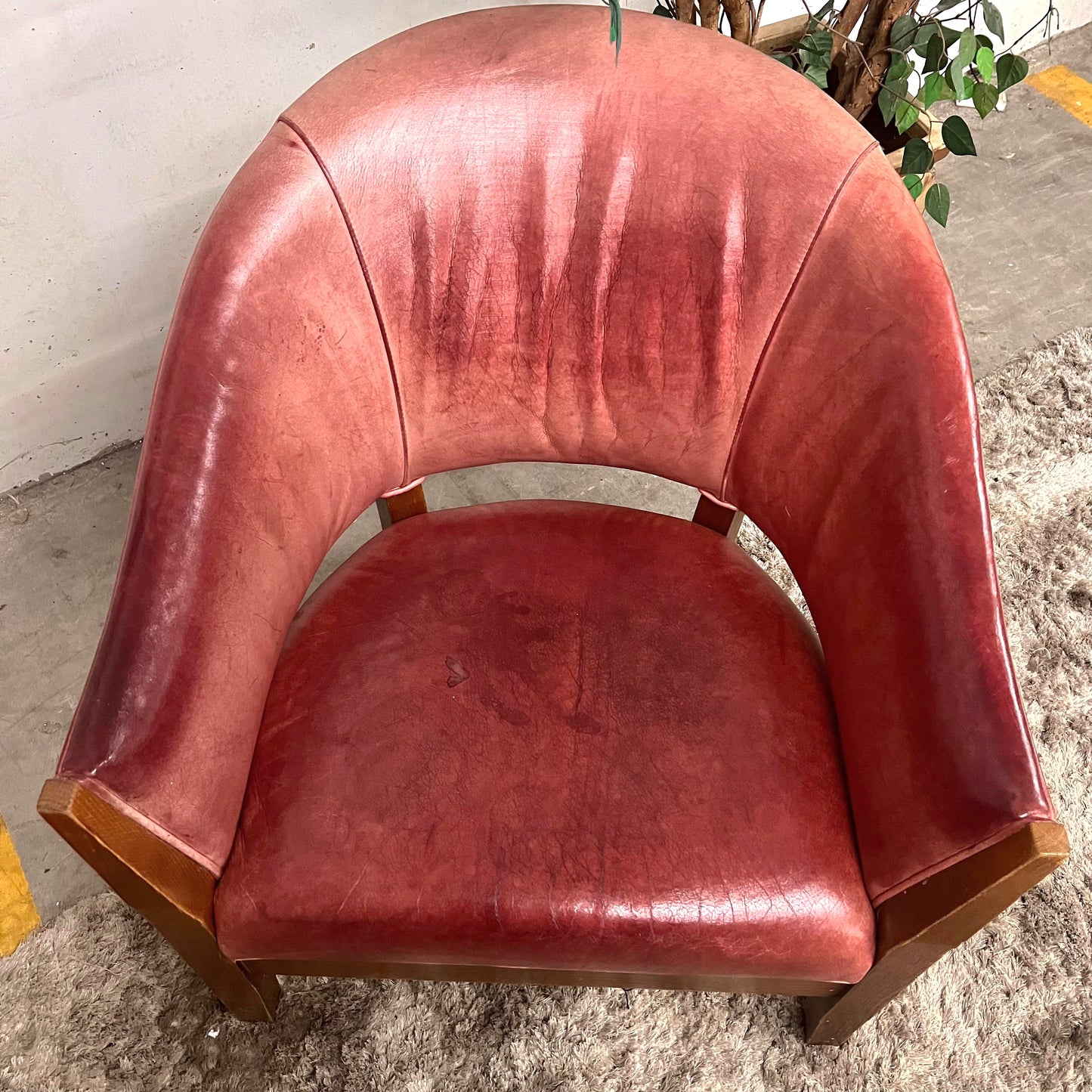 Mitchell Gold + Bob Williams full leather armchairs. Vintage accent Chairs.