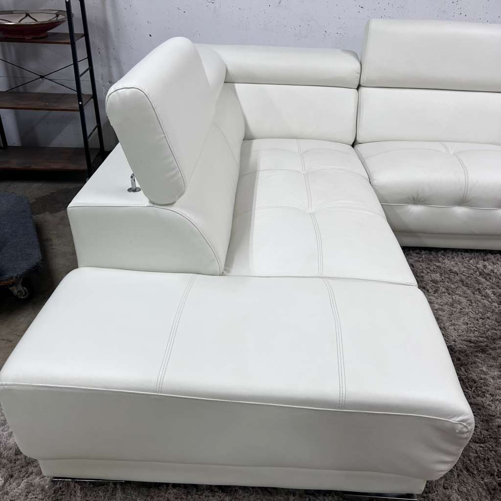 Lincoln sectional by future designs. Leather L shaped sofa couch.