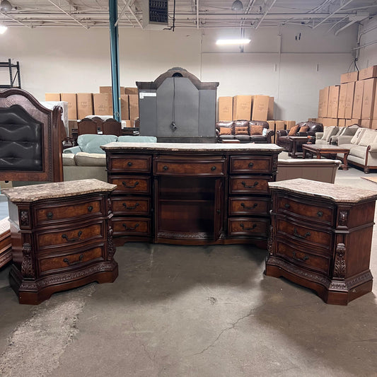 Ashley North Shore Marble-Top Dresser Set – Retailed $4,000