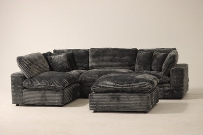 Cloud Modular Sectional – Dark Grey Striped Corduroy