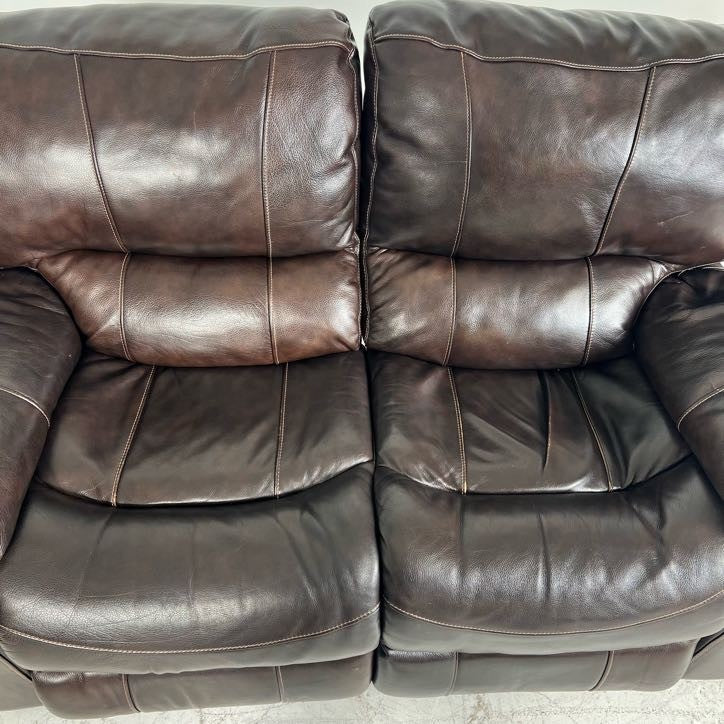 Power reclining sofa set. Genuine leather Power recliner set.