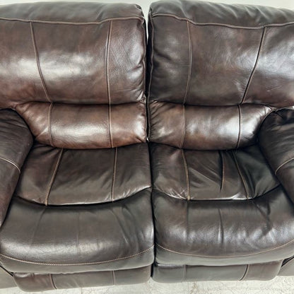 Power reclining sofa set. Genuine leather Power recliner set.
