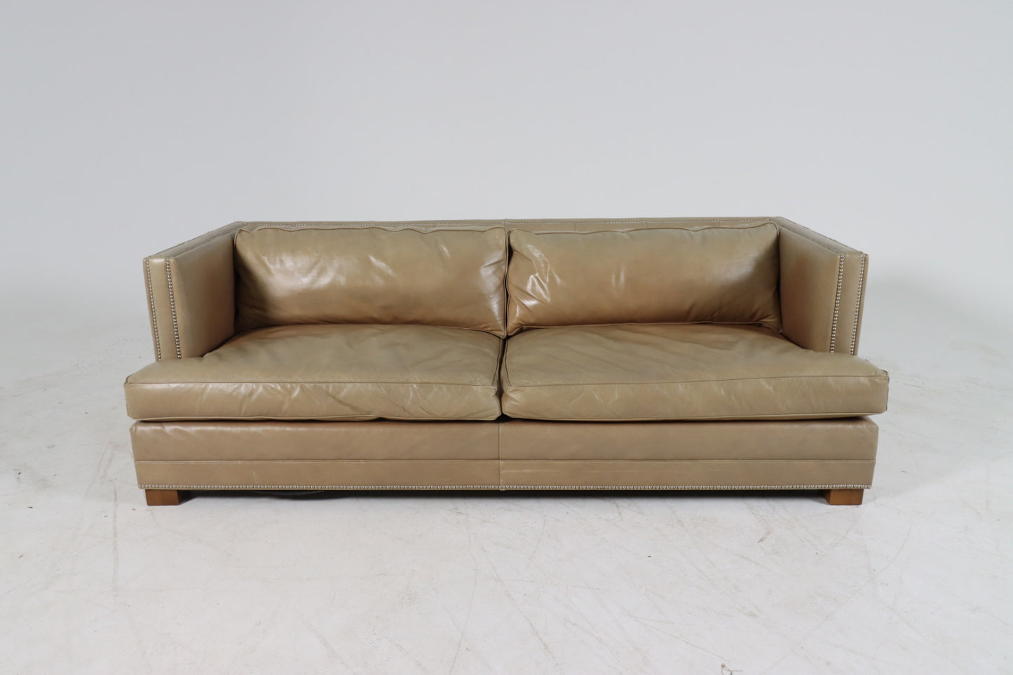 Mitchell Gold + Bob Williams leather sofa couch