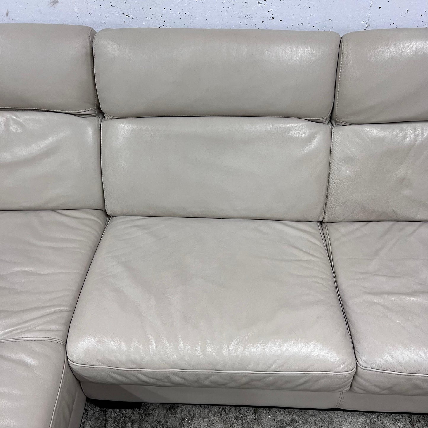 Italian leather sectional.