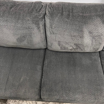 Large sectional with ottoman. Fabric L shaped sofa couch.