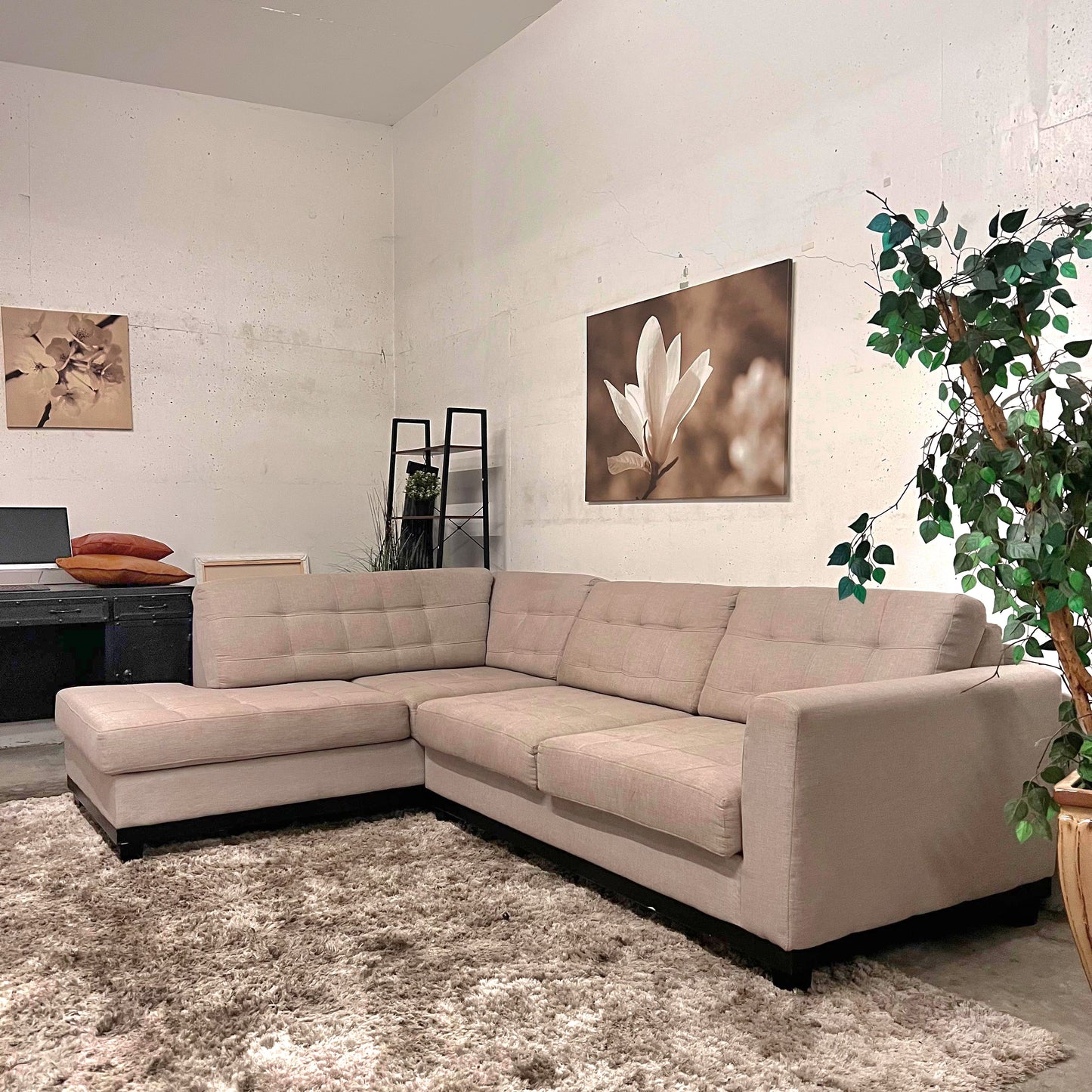 Fabricca sectional. Italian L shaped sofa couch.