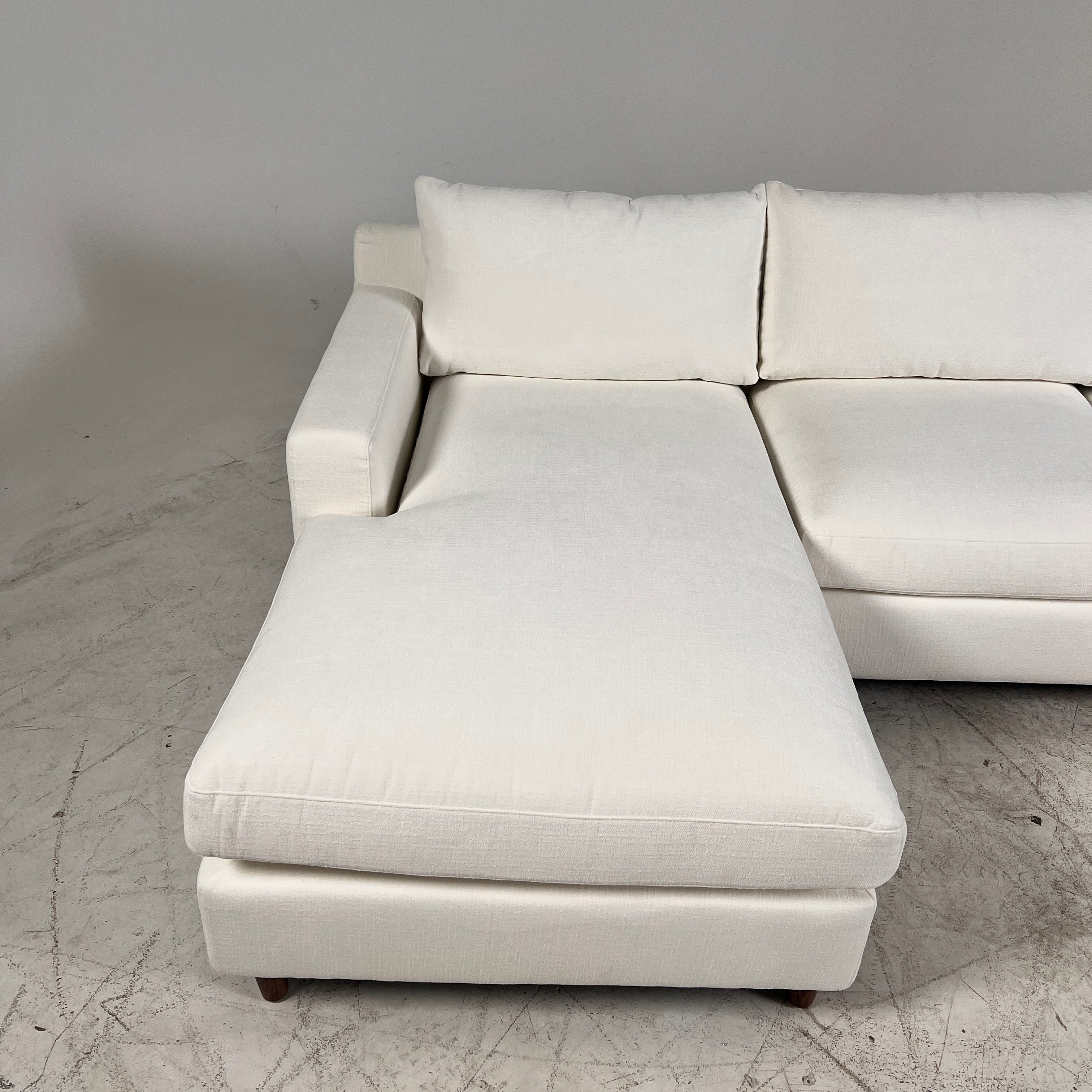 New Moe's Hutton sectional. White L shaped sofa couch