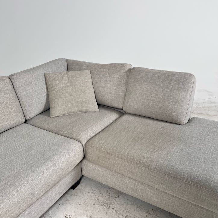 Urban barn sectional. Grey L shaped sofa couch.