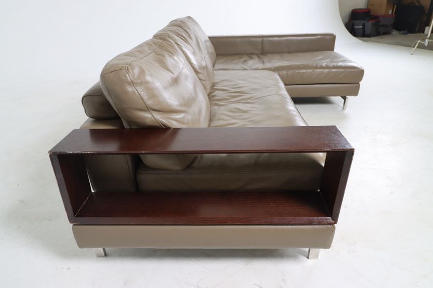 Kings living jasper leather sectional. Reconfigurable L shaped sofa couch