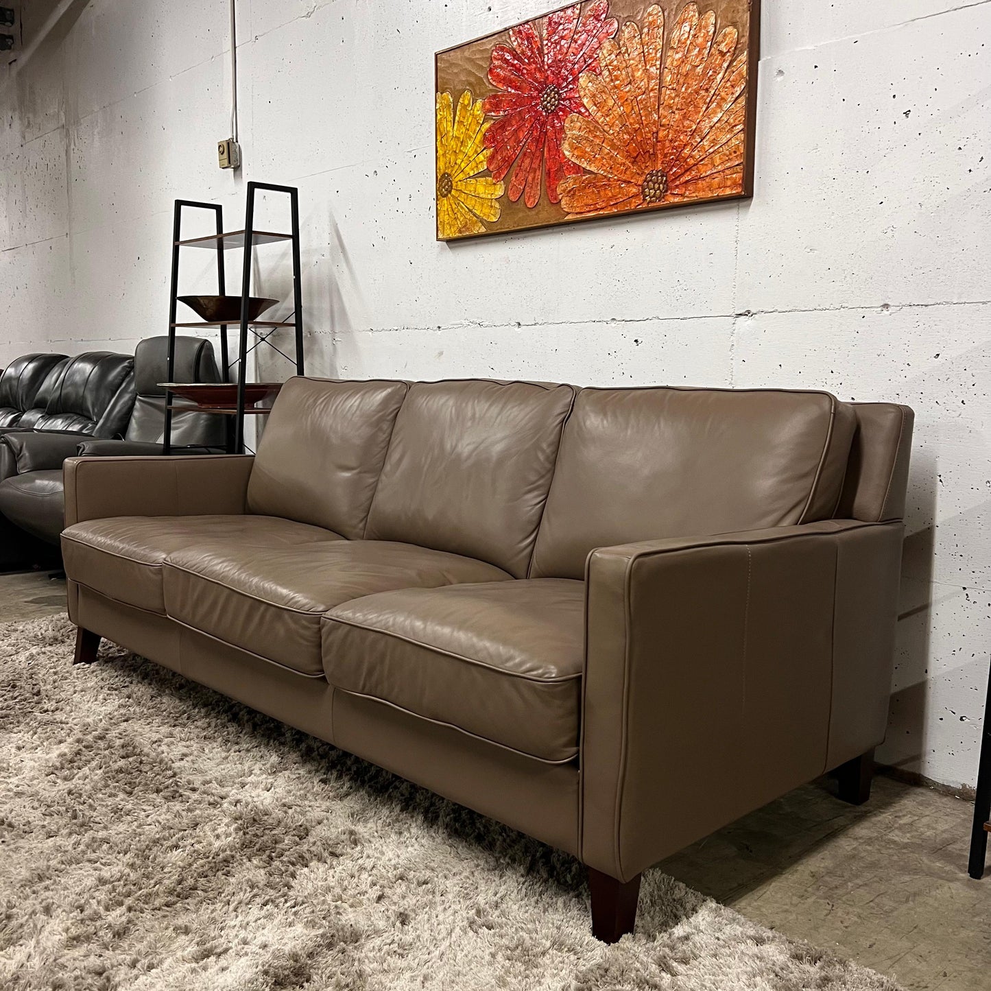 Real leather sofa. 3 seater couch