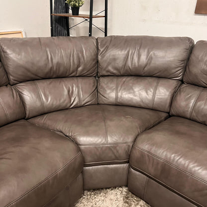Leather reclining sectional. Power recliners