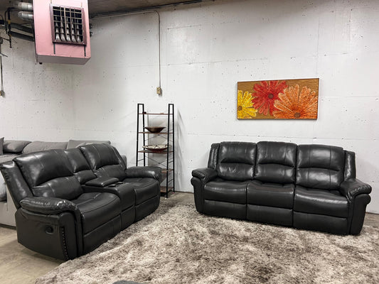 Leons leather reclining  sofa and loveseat
