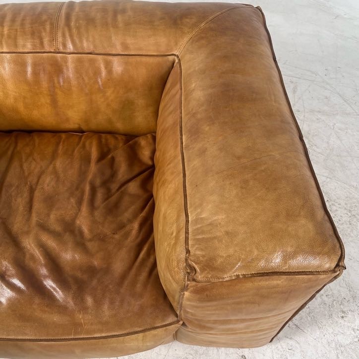 Restoration Hardware fulham aniline leather chair. Giant single seater sofa couch.