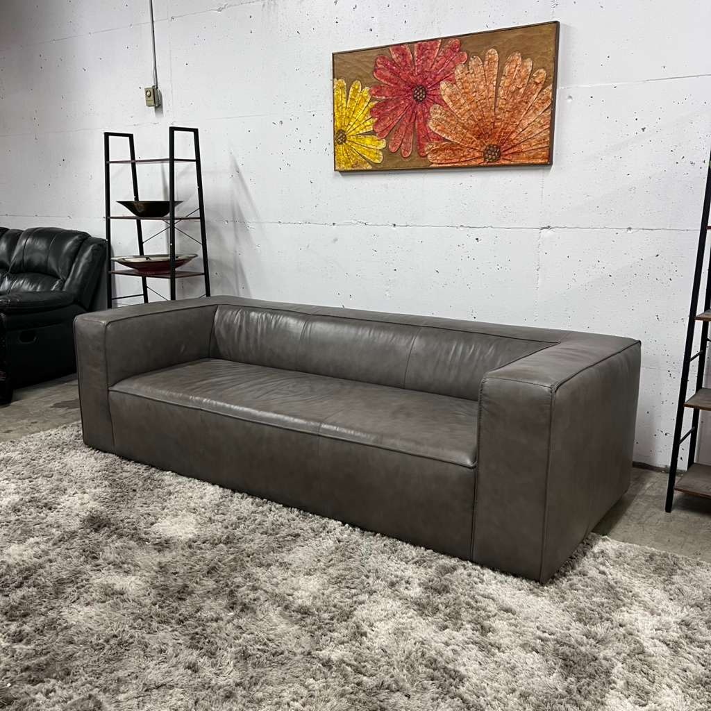 Muse and merchant cigar leather sofa. Mcm aniline leather