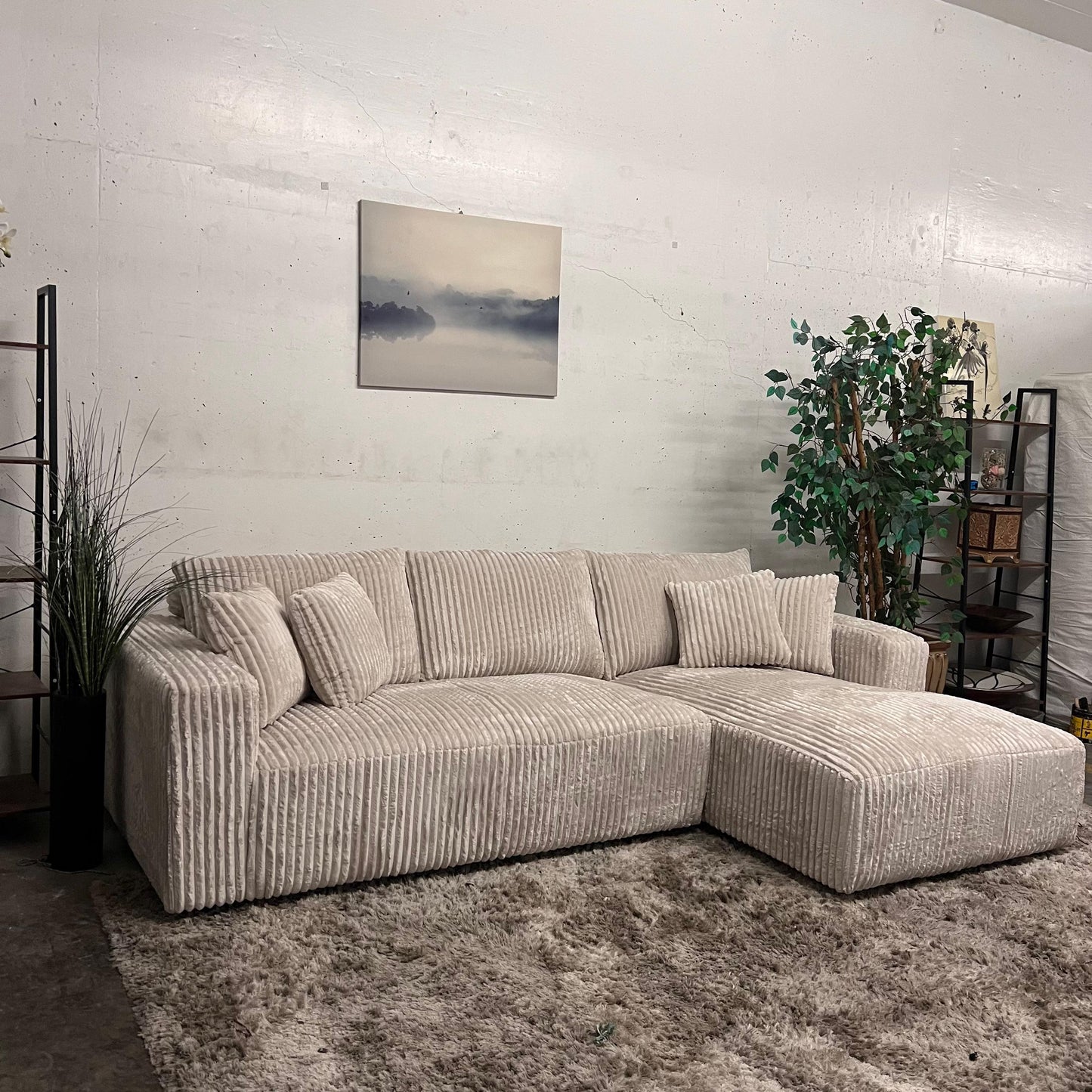 Casa bella thick striped corduroy sectional