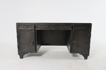 Restoration hardware iron bolt desk. Metal computer desk