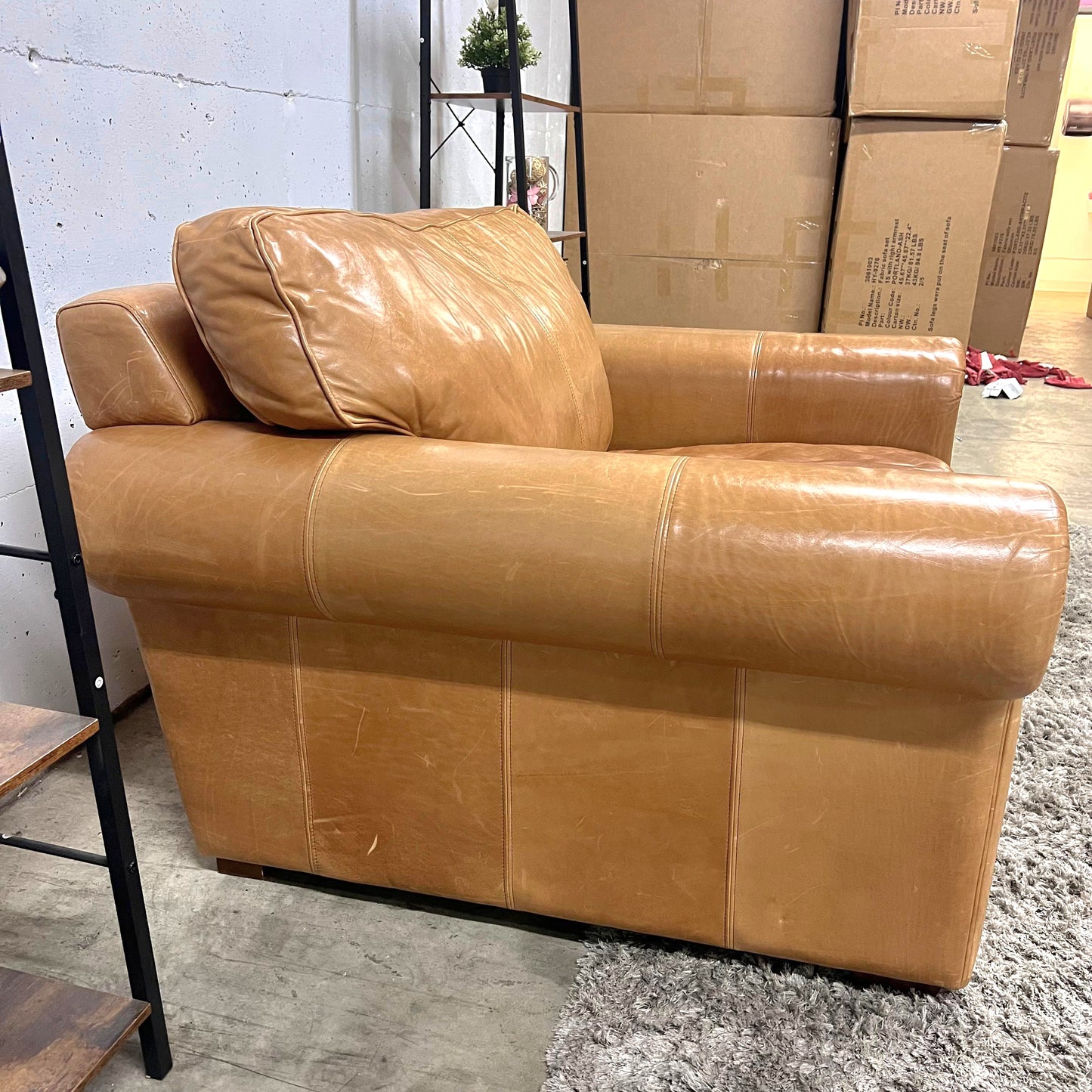 Legacy leather armchair. Cognac decorative chair