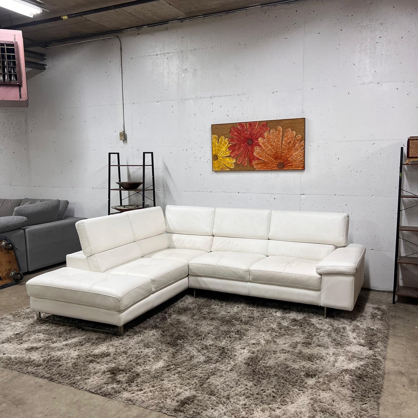 Scan design leather sectional.