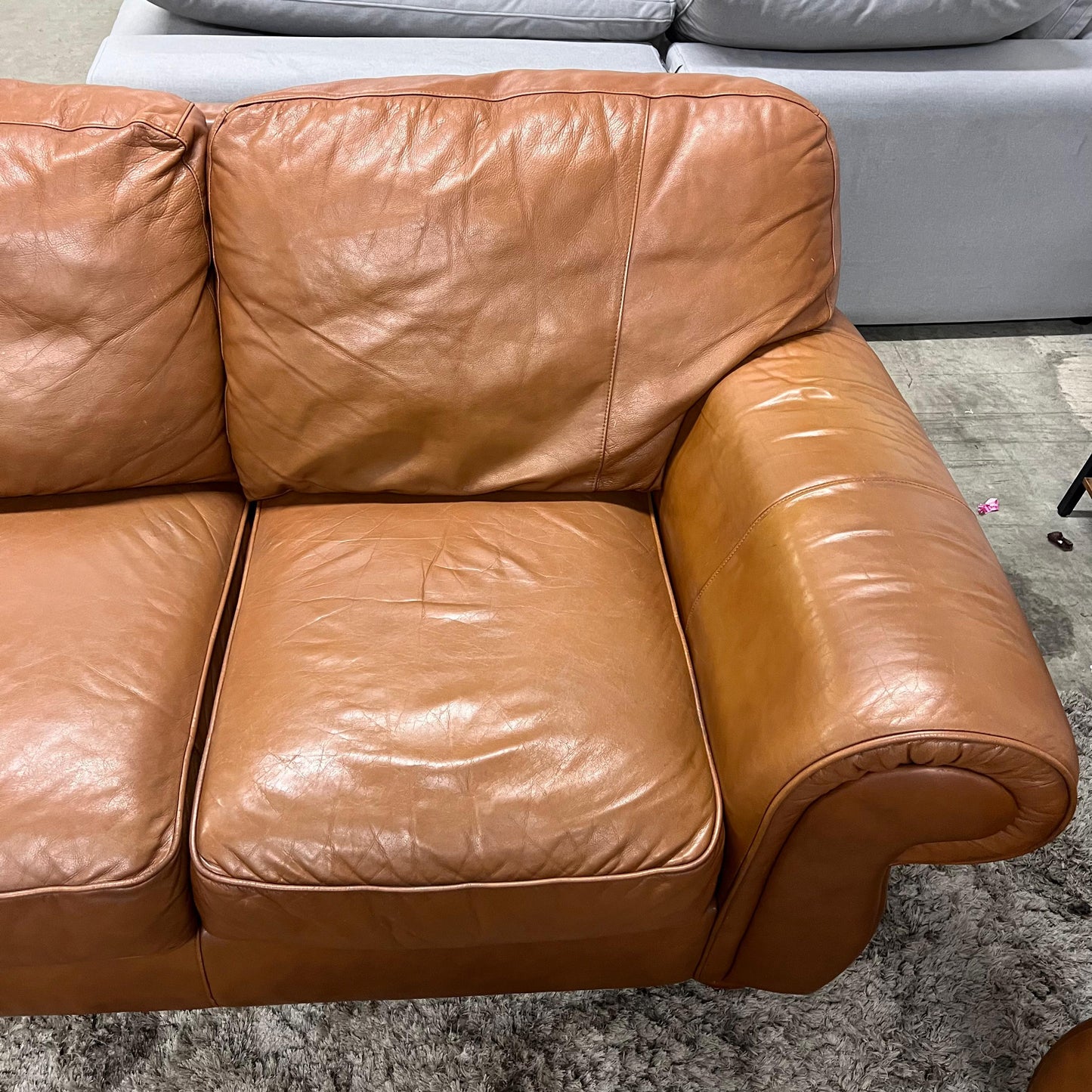 Lane furniture cognac sofa set.