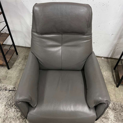 Power leather reclining chair. Real leather armchair.
