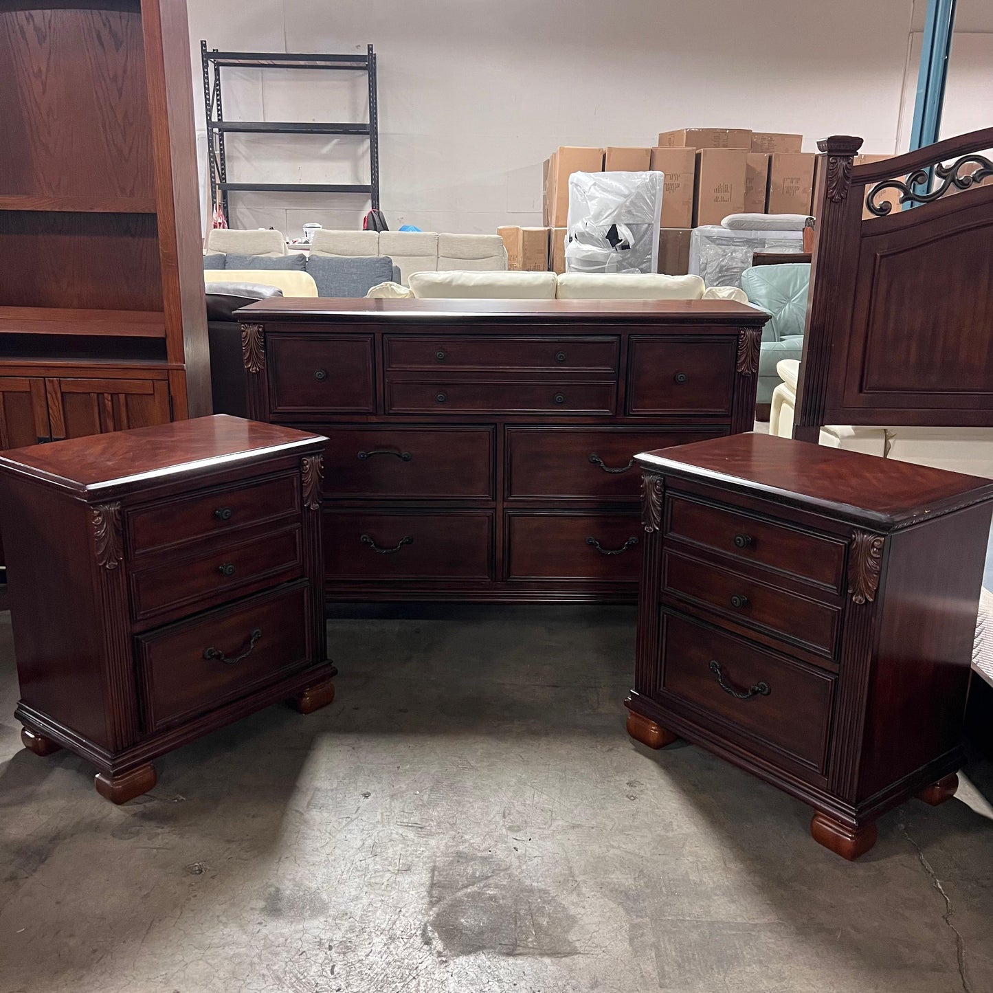 Luxury Ashley North Shore Dresser + Nightstands