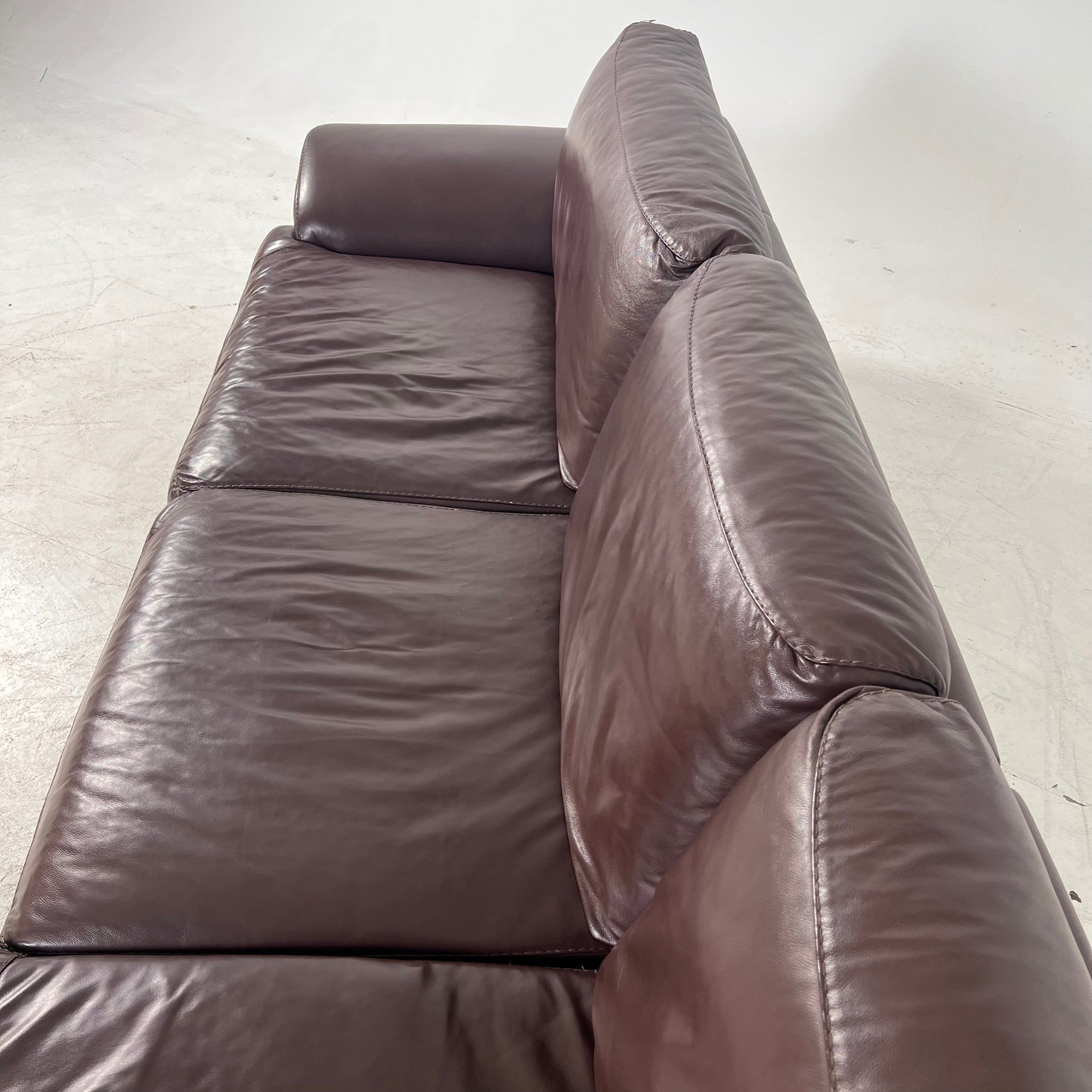 Genuine high end brown leather sectional. L Shaped sofa couch