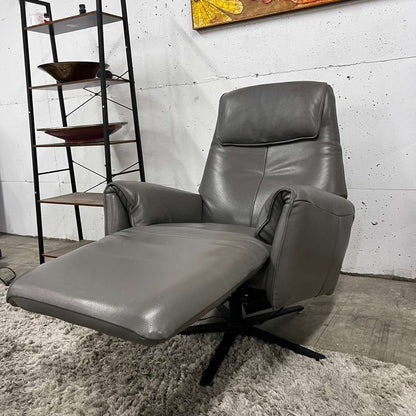 Power leather reclining chair. Real leather armchair.