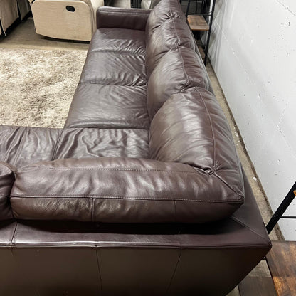 Italsofa Natuzzi leather sectional. L shaped sofa couch.