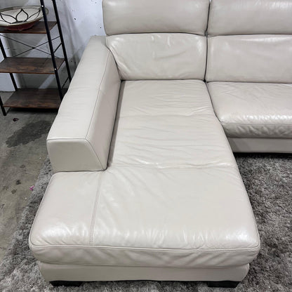 Italian leather sectional.