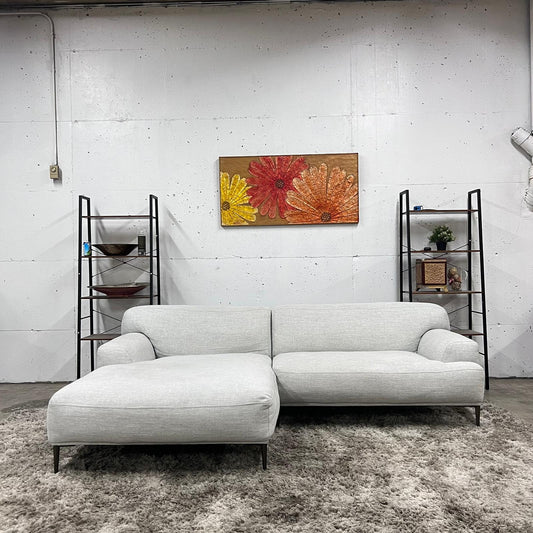 Article Abisko sectional. Grey fabric L shaped sofa couch.