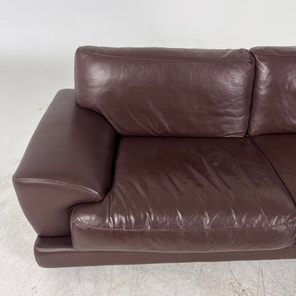 Genuine high end brown leather sectional. L Shaped sofa couch