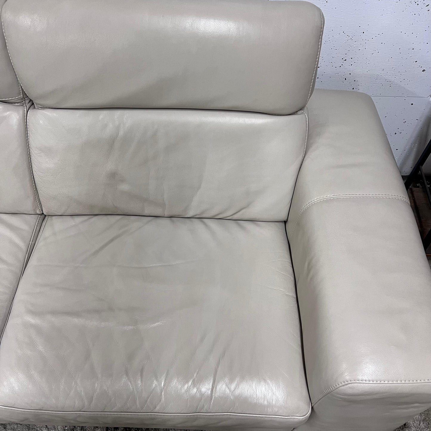 Italian leather sectional.