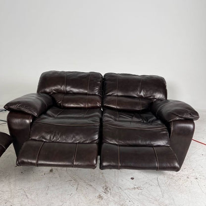 Power reclining sofa set. Genuine leather Power recliner set.