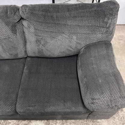 Large sectional with ottoman. Fabric L shaped sofa couch.