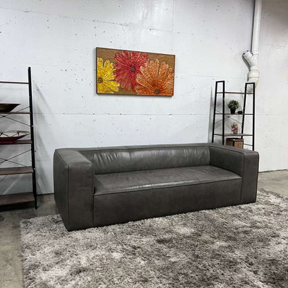 Muse and merchant cigar leather sofa. Mcm aniline leather
