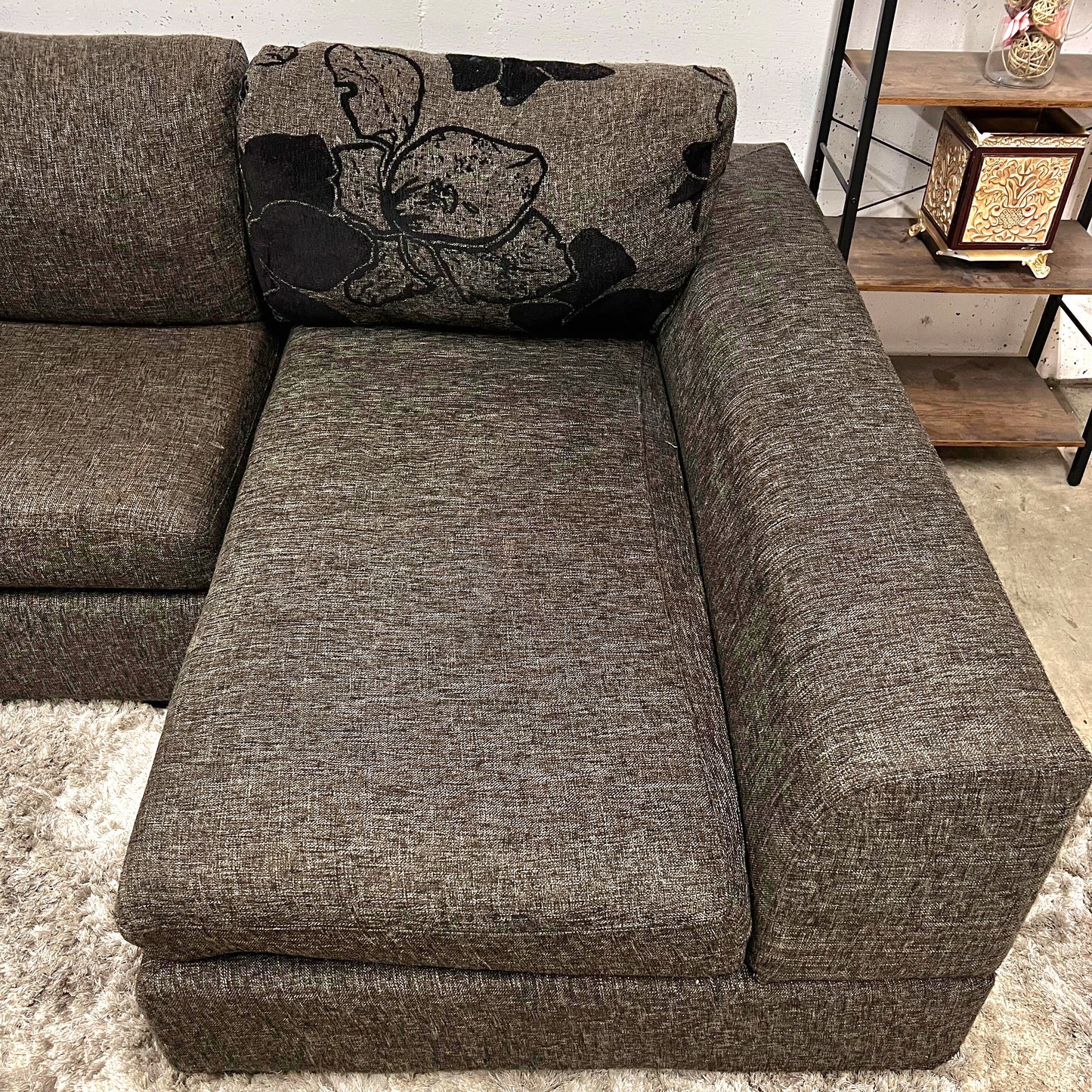 Cozy sectional with matching ottoman