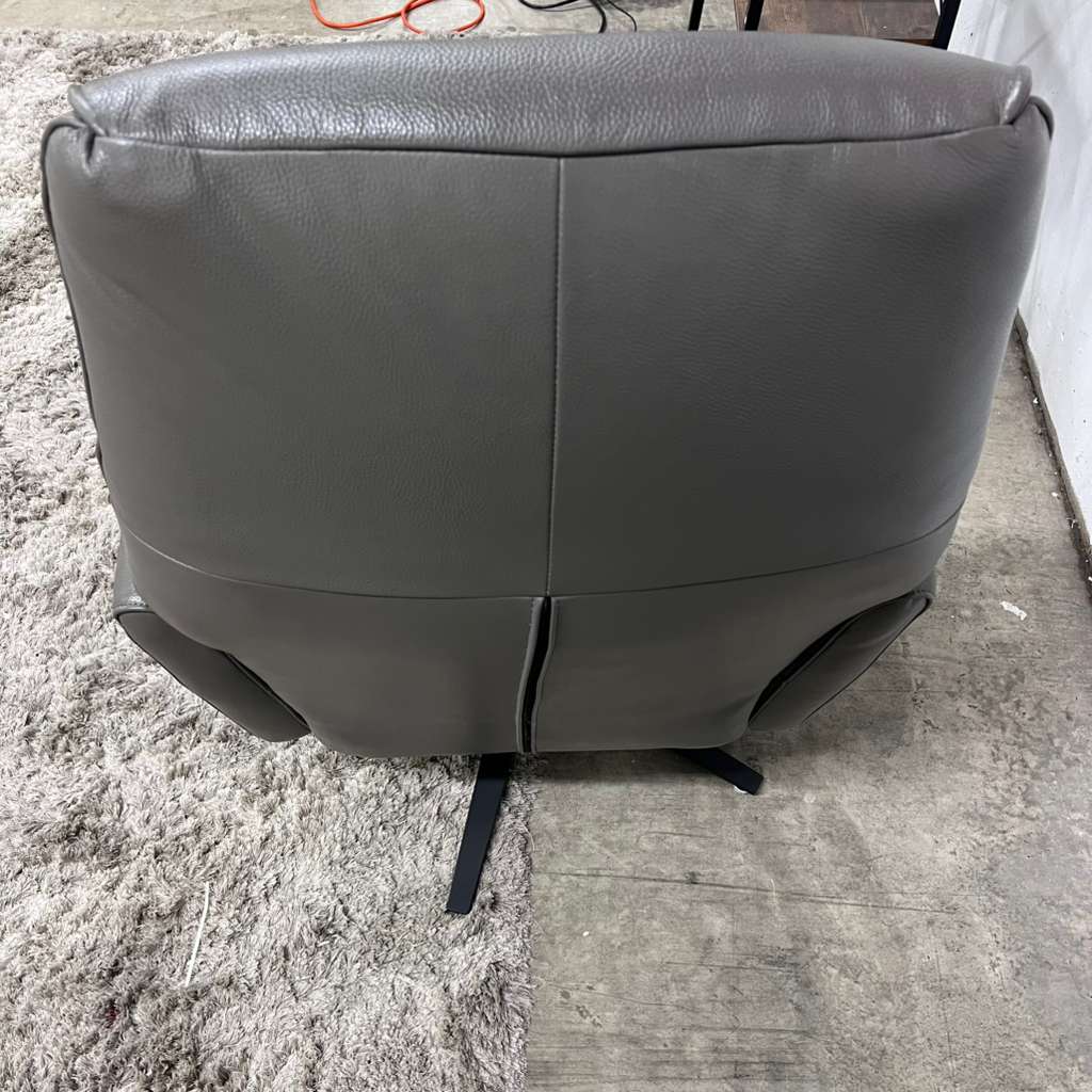 Power leather reclining chair. Real leather armchair.