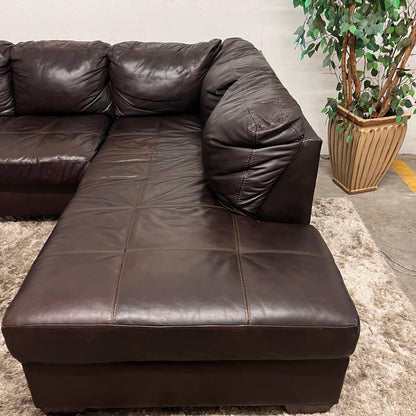 Jag's Furniture Real leather sectional. L shaped sofa couch.