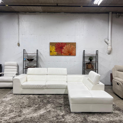 Scan design leather sectional.