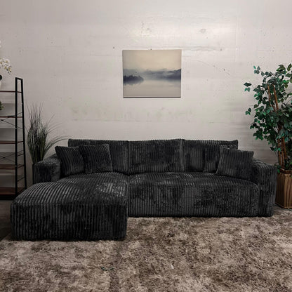 Casa Bella Italian sectional. Thick striped Corduroy