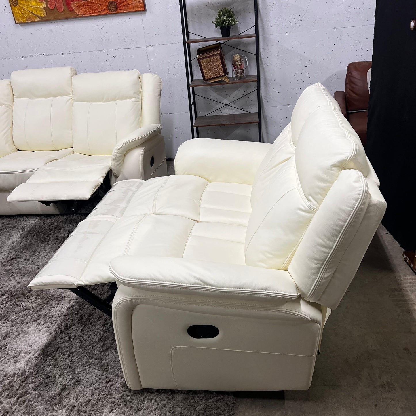 3 piece reclining sofa set. Couch loveseat and chair recliners.