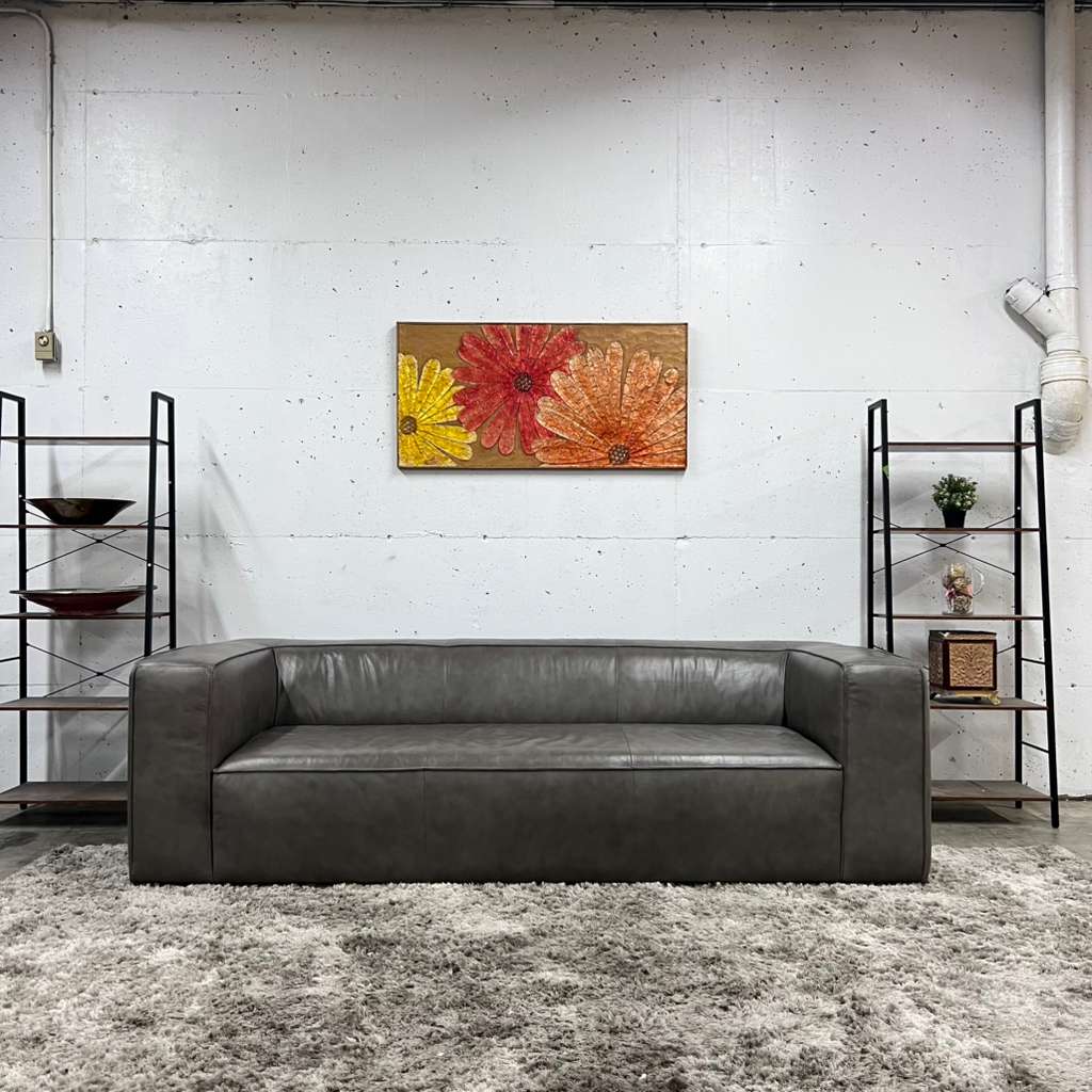 Muse and merchant cigar leather sofa. Mcm aniline leather