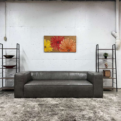 Muse and merchant cigar leather sofa. Mcm aniline leather