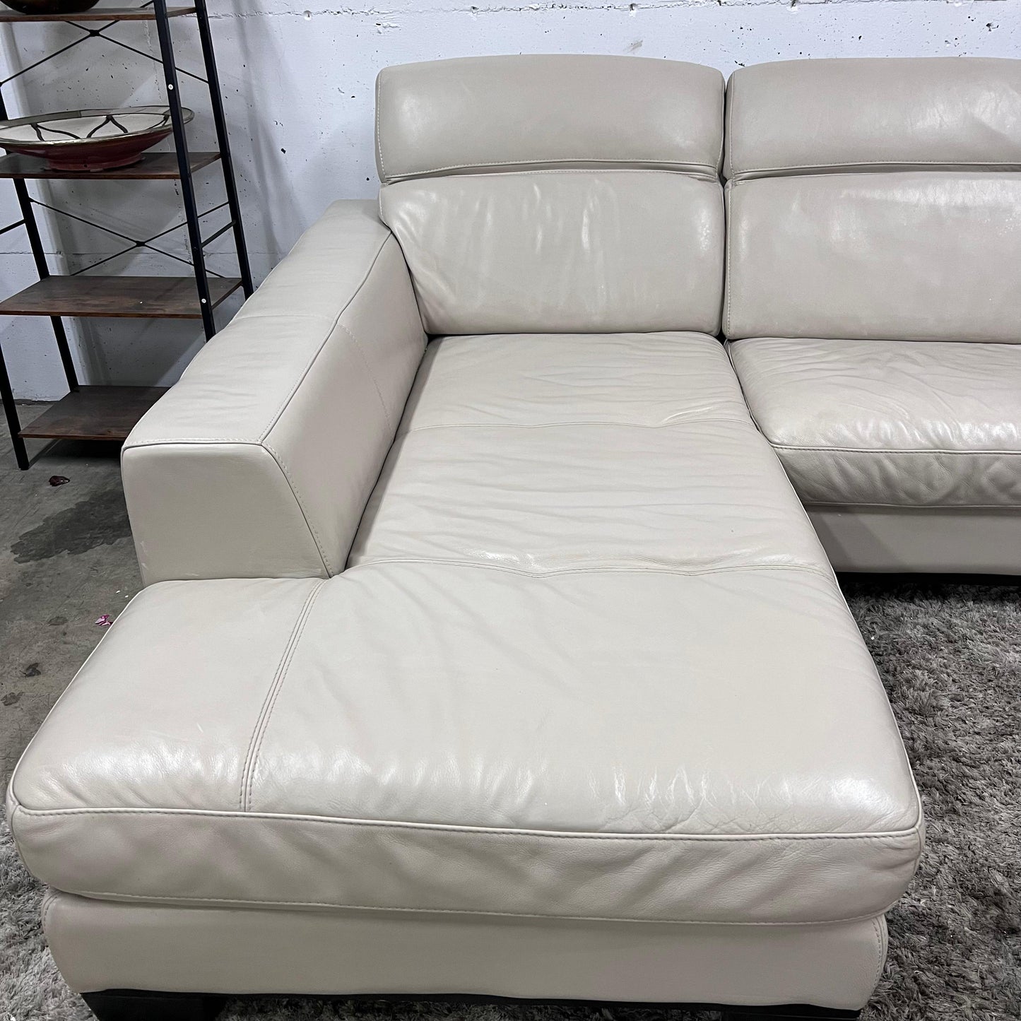 Italian leather sectional.