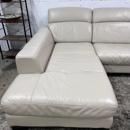 Italian leather sectional.