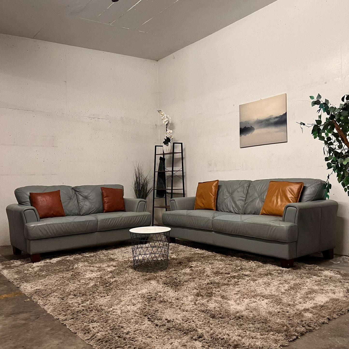 Chateau D'ax leather Sofa and loveseat set.